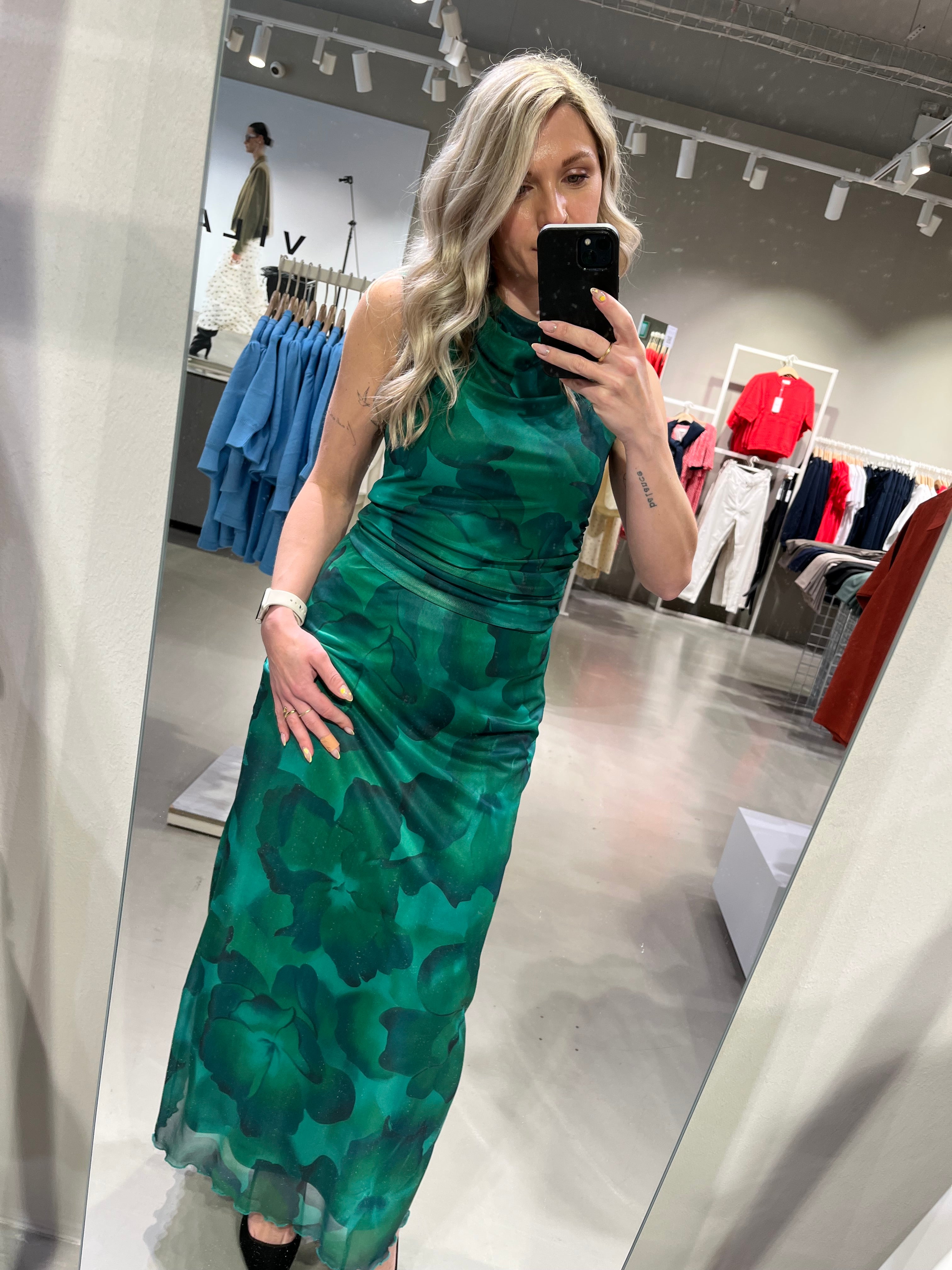 VIINGELISE Midi Skirt - Ultramarine Green